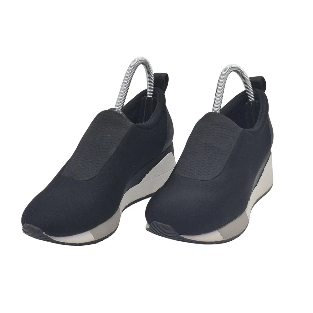 Alfani Shoes Womens Size 7 Black Walkerr Step N Flex Slip On Wedge Sneakers